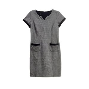 Talbots Navy Print  Houndstooth Dress Size 6P